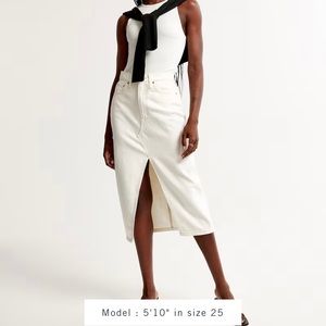 Abercrombie and Fitch Denim Midi Skirt